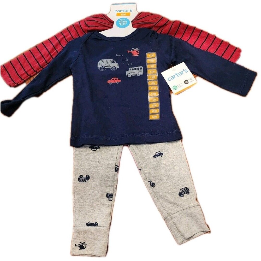 Carter's 3 Piece Vehicled Themed Outfit Size 12 Months